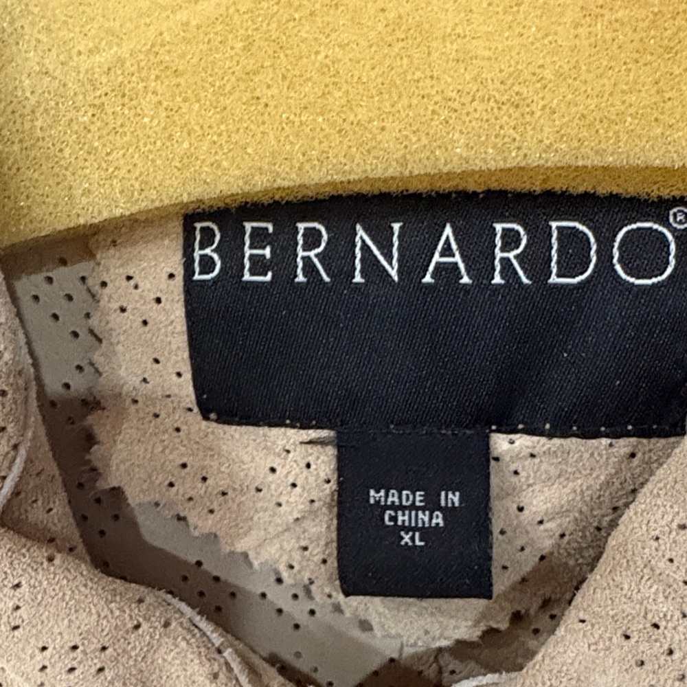 Bernardo Beige Suede Button-Up Shirt - Picture 2 of 13